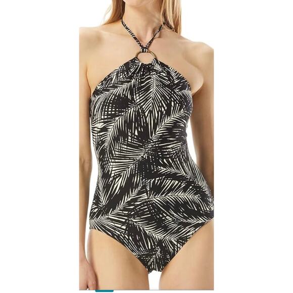 Michael Kors Sonoran Palm Logo One Piece Swim Suit 8 NWT - Picture 1 of 2
